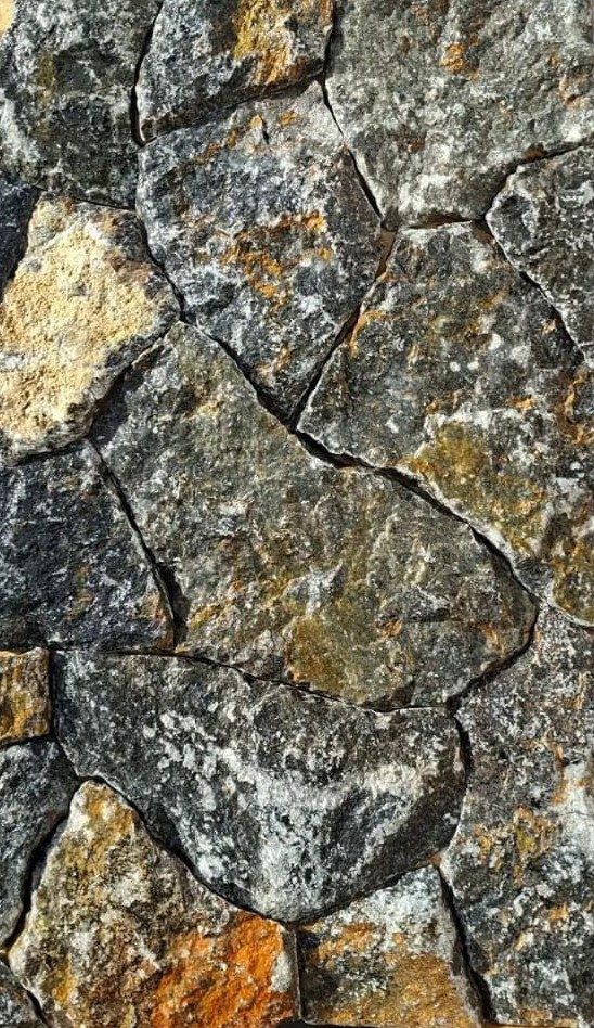 Marmură Poligonală Rock Face Anatolian Black, cod PNP-107, piatră naturală poligonală rock face