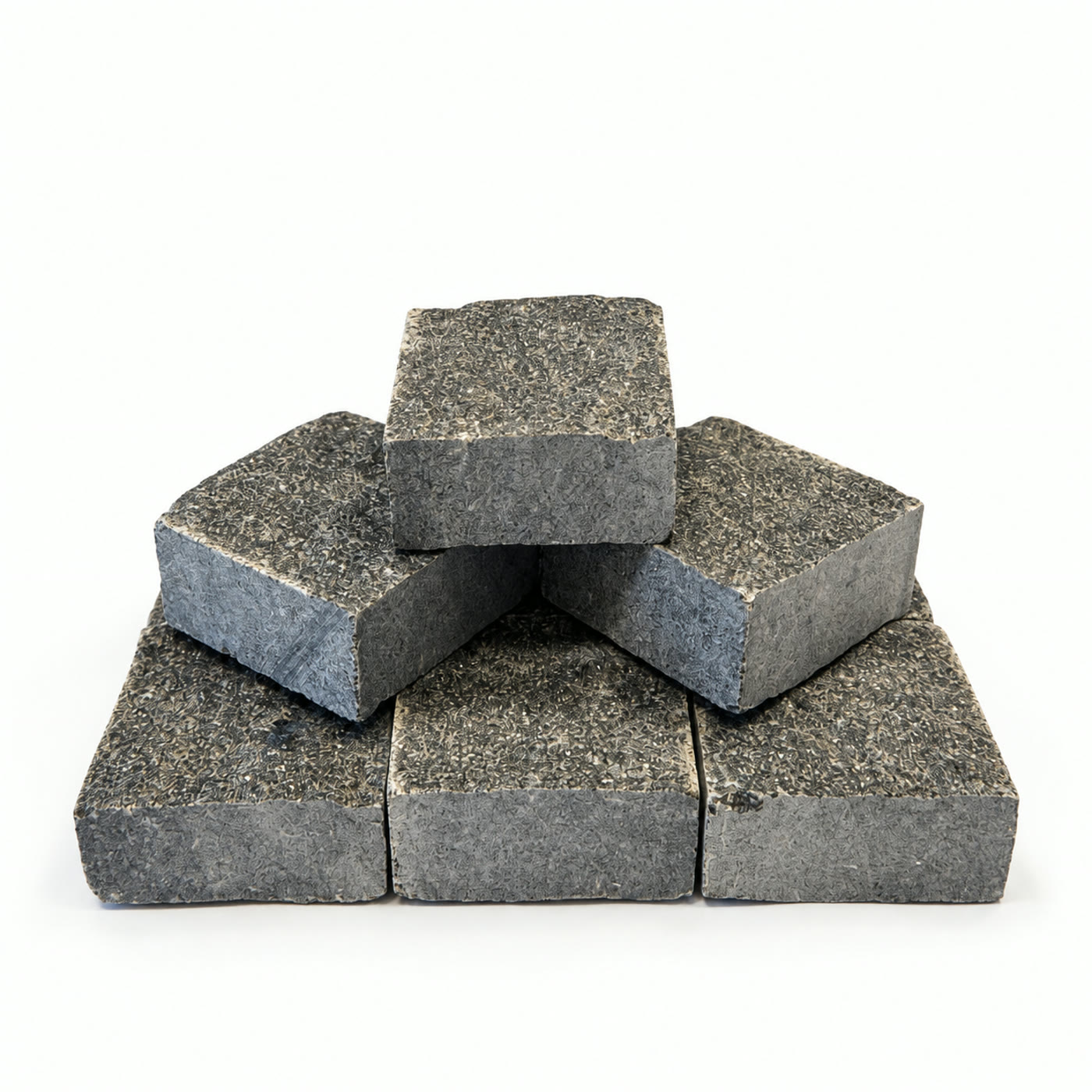 Piatră Granit Antracit Fațetat 4 laterale, suprafață natur, cod GRN-106, 10 × 10 × 5 cm, granit natural